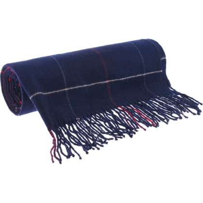Echarpe motif tartan avec franges