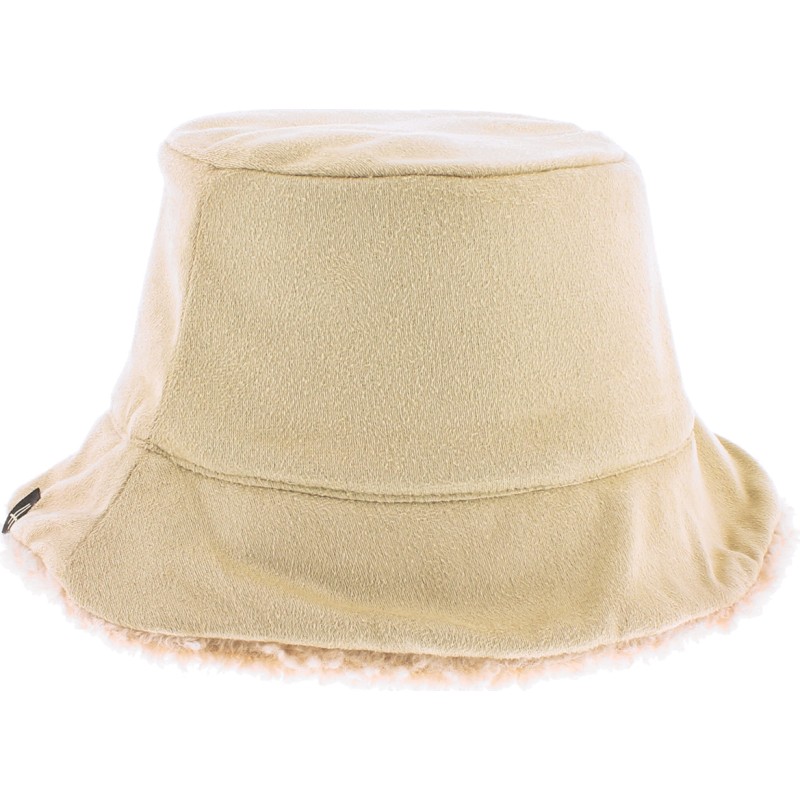 Flexible and reversible bucket hat in soft material on one side and pl Flexible and reversible bucket hat in soft material on one side and pl