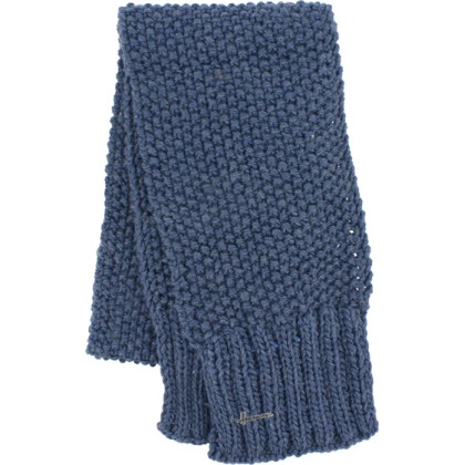echarpe hiver en maille bleu denim