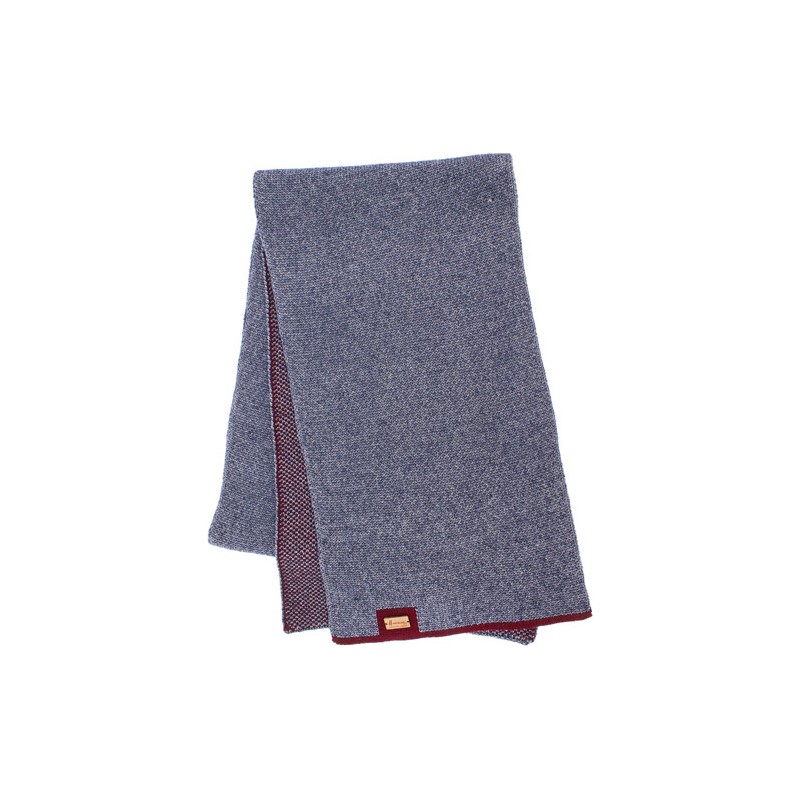 echarpe homme hiver bleue liseret rouge