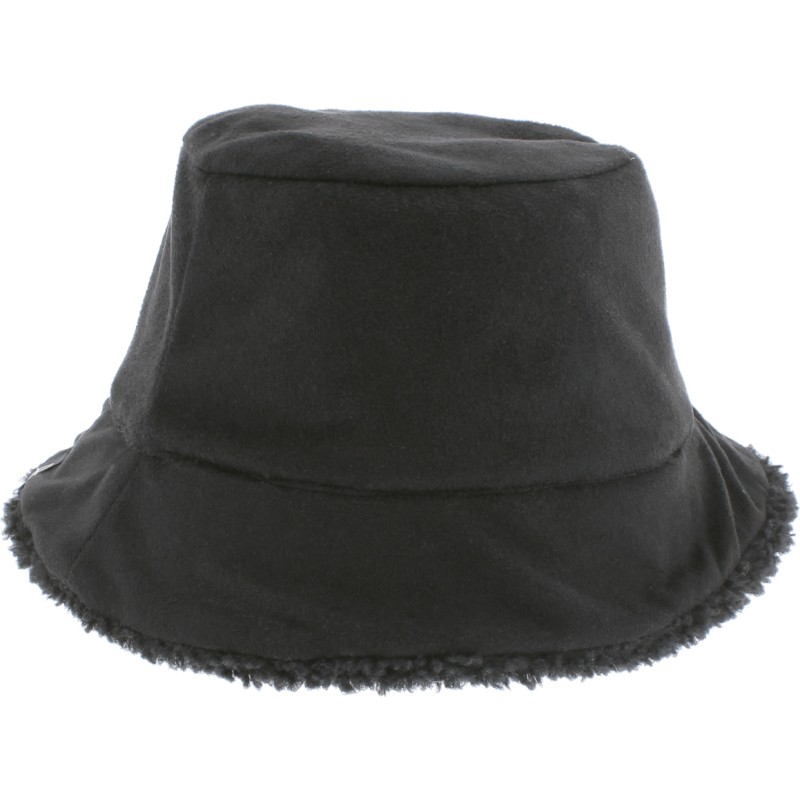 Flexible and reversible bucket hat in soft material on one side and pl Flexible and reversible bucket hat in soft material on one side and pl