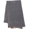 echarpe homme hiver grise liseret marron