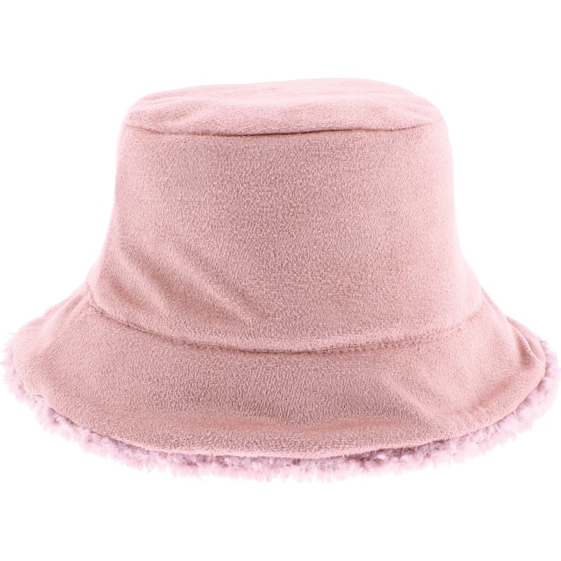 Flexible and reversible bucket hat in soft material on one side and pl Flexible and reversible bucket hat in soft material on one side and pl