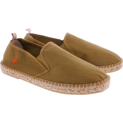 Espadrille adulte en coton uni kaki