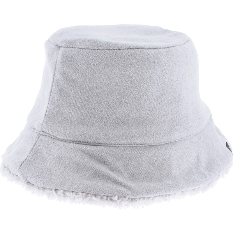 Flexible and reversible bucket hat in soft material on one side and pl Flexible and reversible bucket hat in soft material on one side and pl