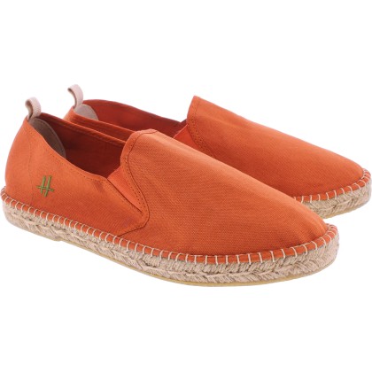 espadrille femme unie couleur rouille