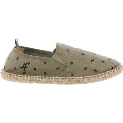 Espadrille à motif cactus, coloris kaki