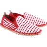Espadrille a rayures rouge et blanc
