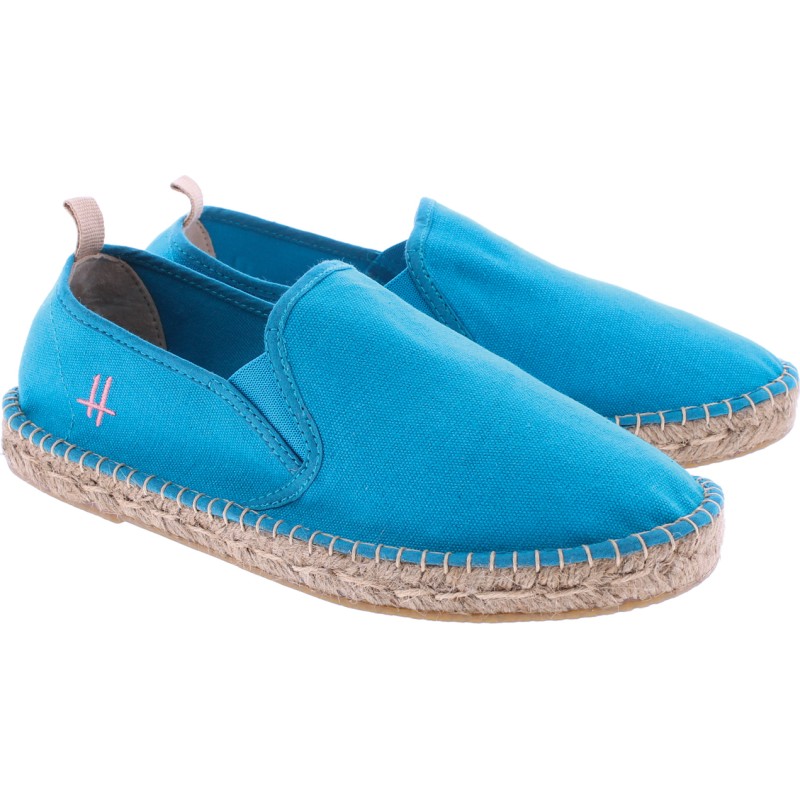 Espadrille adulte en coton, couleur bleu turquoise