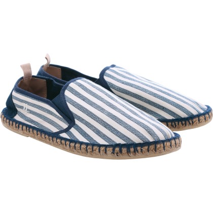 Espadrille a rayures bleu et blanches