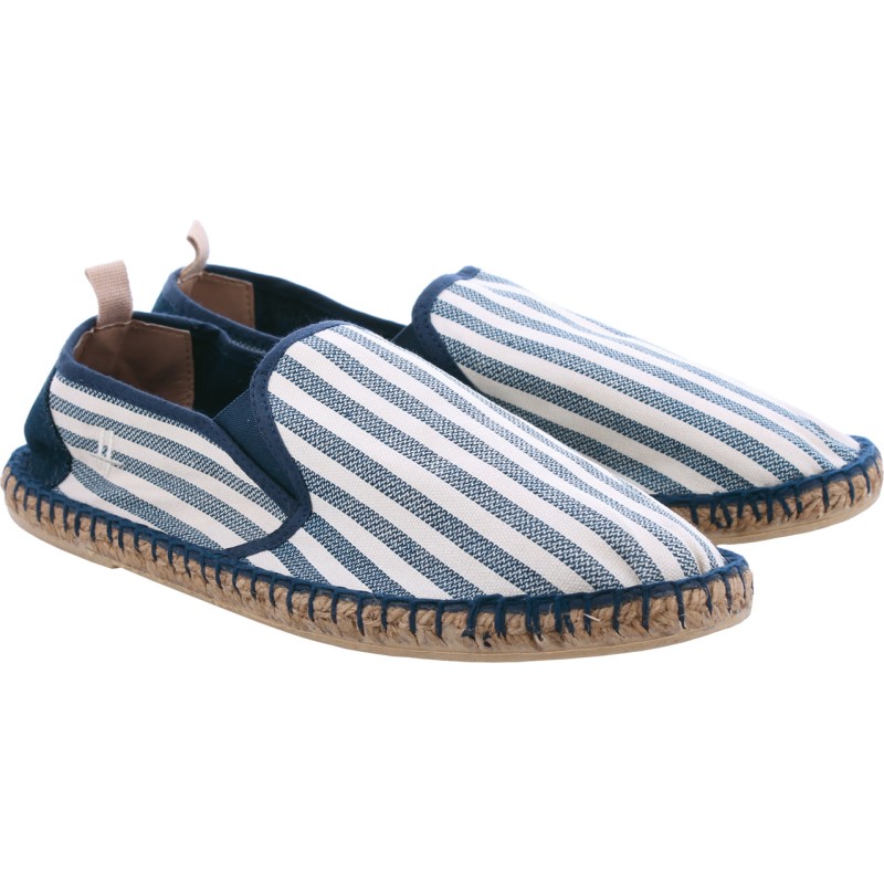 Espadrille a rayures bleu et blanches