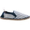 Espadrille adulte en coton motif rayures blanc et bleu