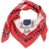 Foulard femme enroulé bordure rouge
