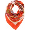 Foulard 100% polyester effet soie teintes orange
