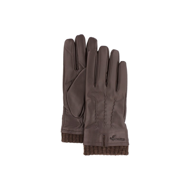 gant homme en cuir avec doublure en laine