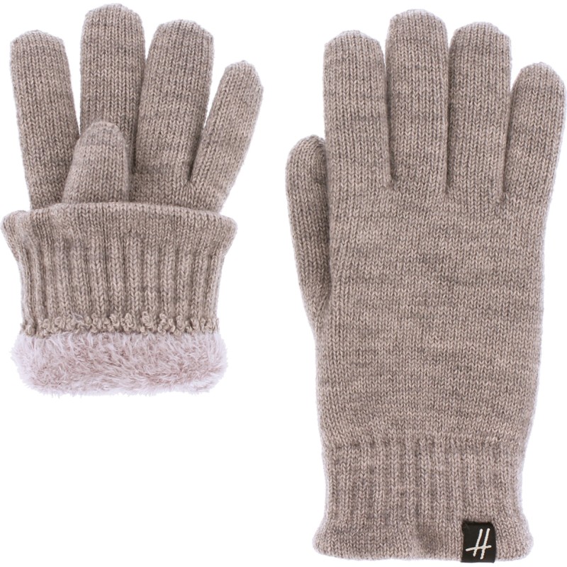 gant en maille avec doublure en plush doux