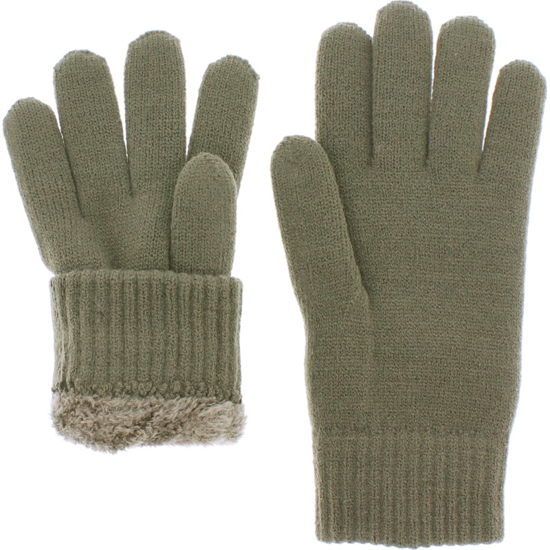 gant homme en maille avec doublure en plush teddy