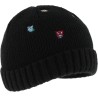 Bonnet uni en maille avec broderie doublé micro plush