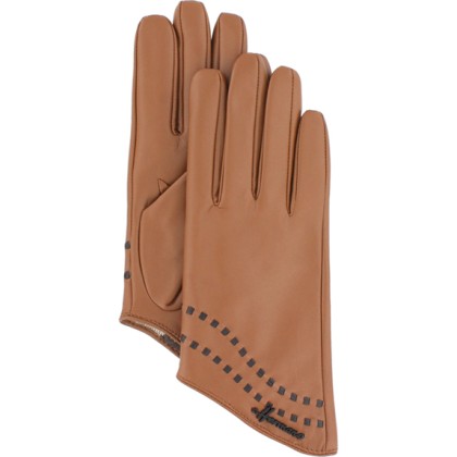 gant femme en cuir couleur cognac