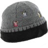 Bonnet uni en maille avec broderie doublé micro plush