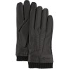 gant homme en cuir noir, avec doublure en laine