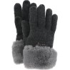 gant femme en maille avec poignee en fausse fourrure