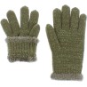 Children's gloves in plain knit with lurex wrist and teddy lining