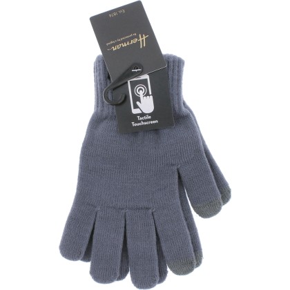 gants mixte en maille avec 2 doigts tactiles coloris gris