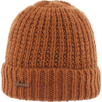 hat with plain cuff knitted with 80% recycled plastic thread. Unlined