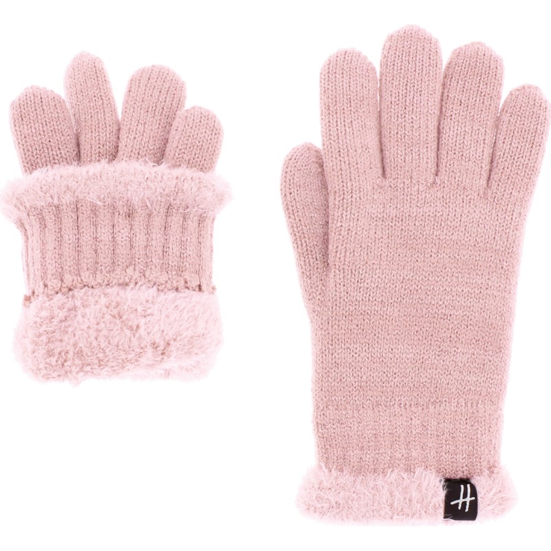 gants enfant en maille avec doublure en teddy plush doux