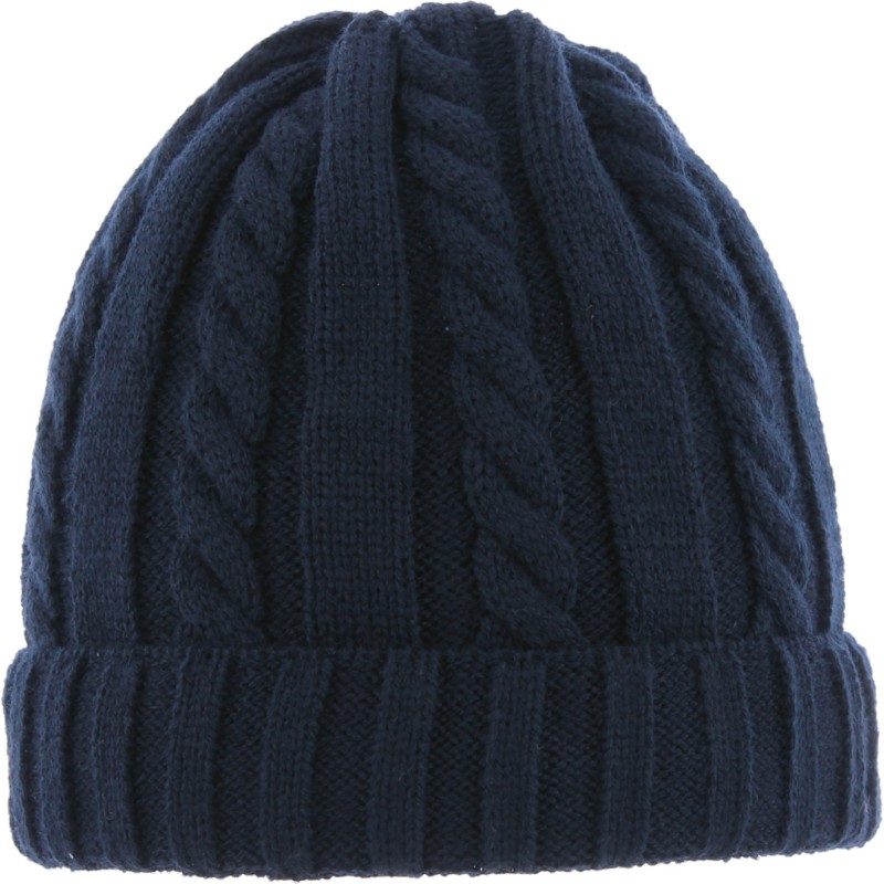 bonnet hiver en maille avec revers et doublure en plush
