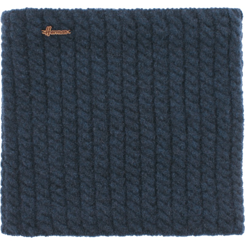 Tour de cou en maille à torsades avec doublure en polaire, coloris marine Tour de cou en maille à torsades avec doublure en polaire, coloris marine