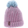 bonnet pompon enfant hiver herman en maille avec revers et doublure en plush