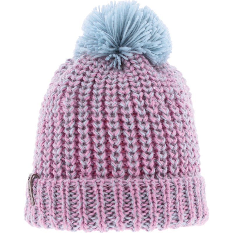 bonnet pompon bonnet enfant herman en maille avec revers et doublure en plush