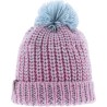 bonnet pompon bonnet enfant herman en maille avec revers et doublure en plush