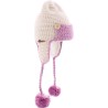 BONNET PERUVIEN BICOLORE AVEC POMPON FIL DOUBLE PLUSH