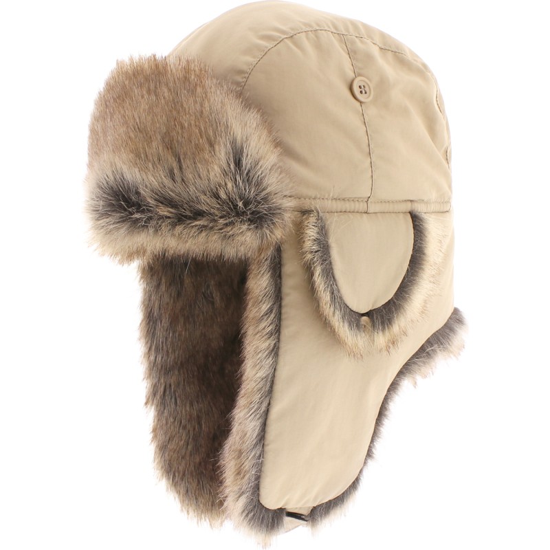 Chapka en fausse fourrure, avec 2 positions de fermeture