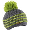 bonnet enfant pompon vert et gris