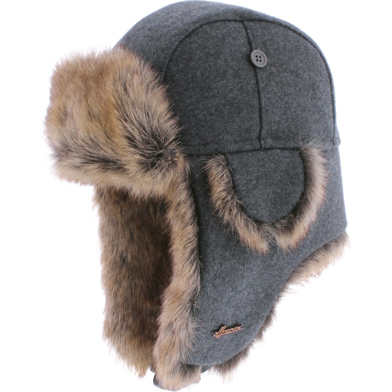 Chapka en fausse fourrure, avec 2 positions de fermeture