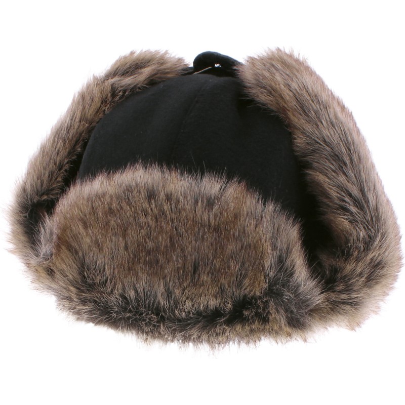 Chapka en fausse fourrure, avec 2 positions de fermeture Chapka en fausse fourrure, avec 2 positions de fermeture