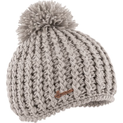 bonnet enfant pompon coloris perle