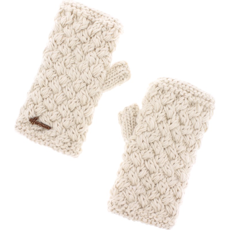 mitaines gants ouverts en maille hiver herman