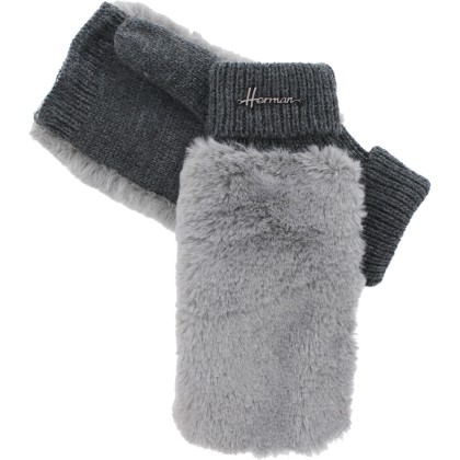 Glove with fake fur