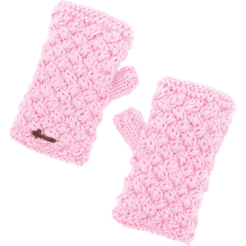 mitaines en maille torsadee doublure interieure en plush
