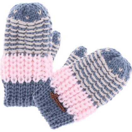 Moufle enfant rayé multicolore doublé plush