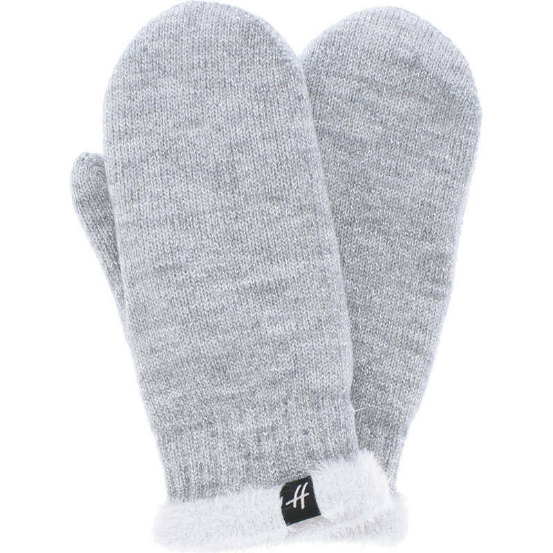 Moufles femme en maille unie avec lurex poignet et do