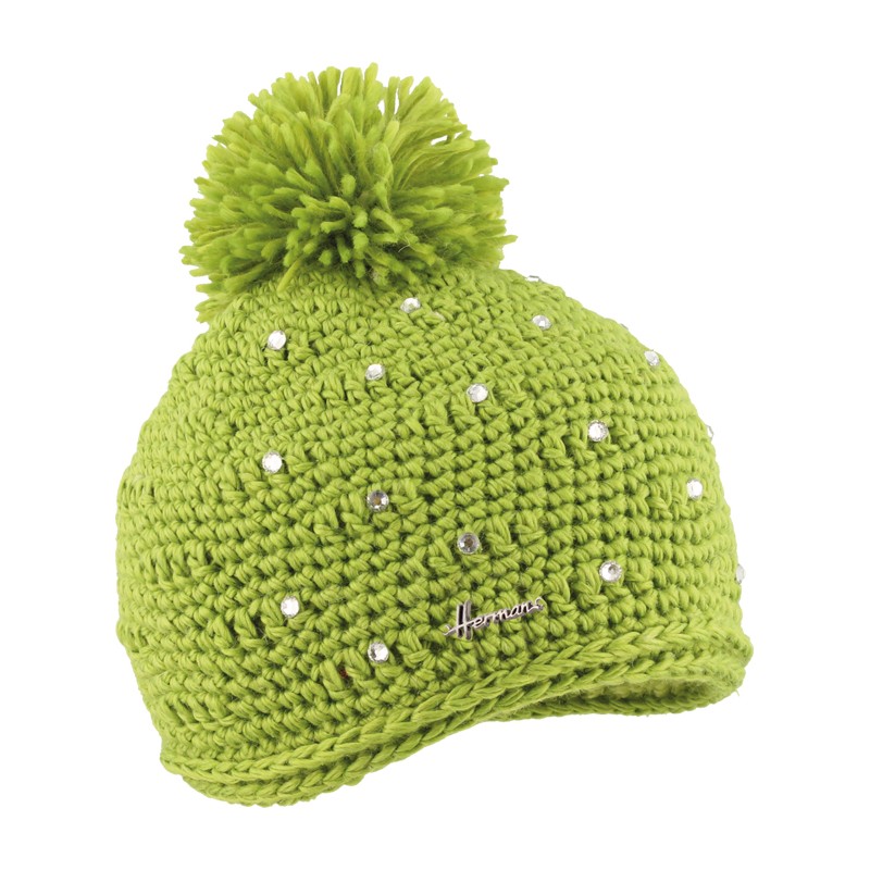 bonnet enfant avec pompon et strass