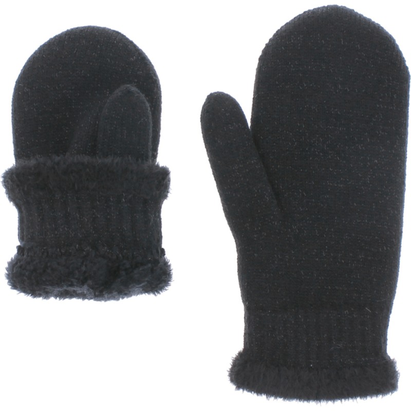 Moufles femme en maille unie avec lurex poignet et do Moufles femme en maille unie avec lurex poignet et do