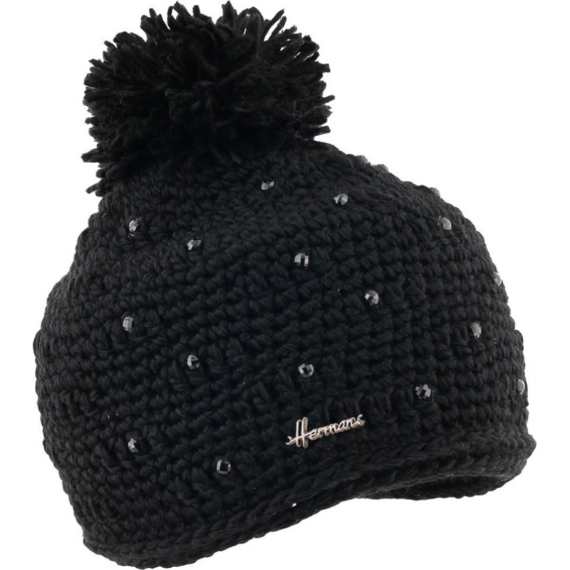 bonnet enfant pompon et strass