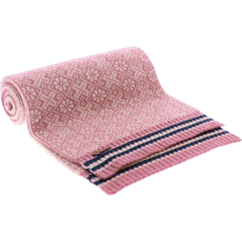 Set composé d'un bonnet à revers et pompon en fils, d'une écharpe de 2
